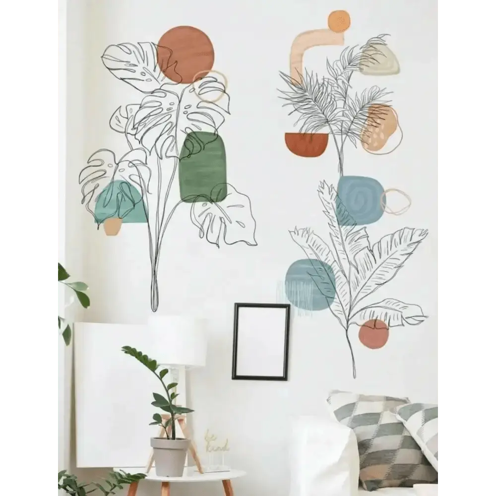 Abstract Tropical Leaf Wallpaper Stickers for Modern Spaces - Easy do Wall do