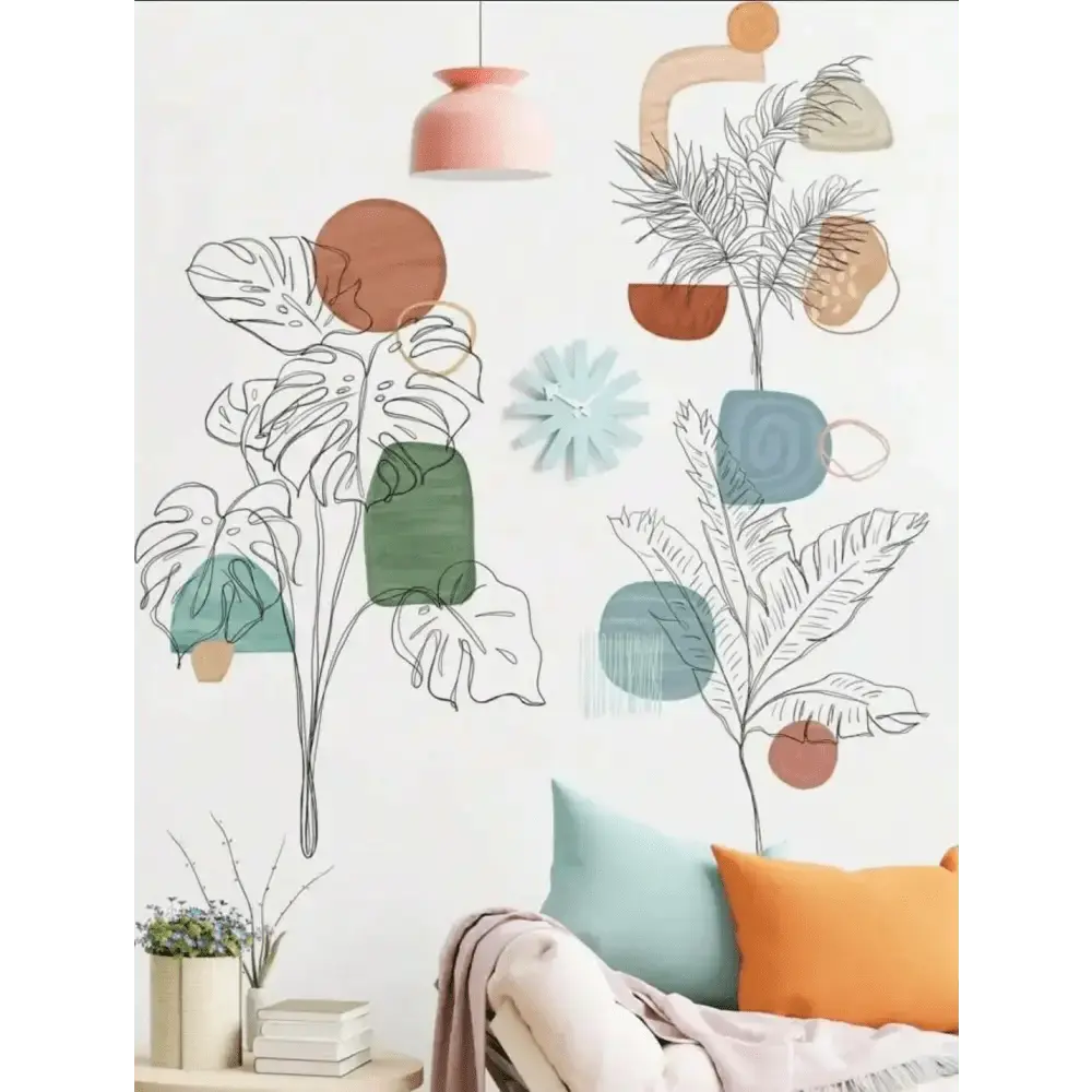 Abstract Tropical Leaf Wallpaper Stickers for Modern Spaces - Easy do Wall do