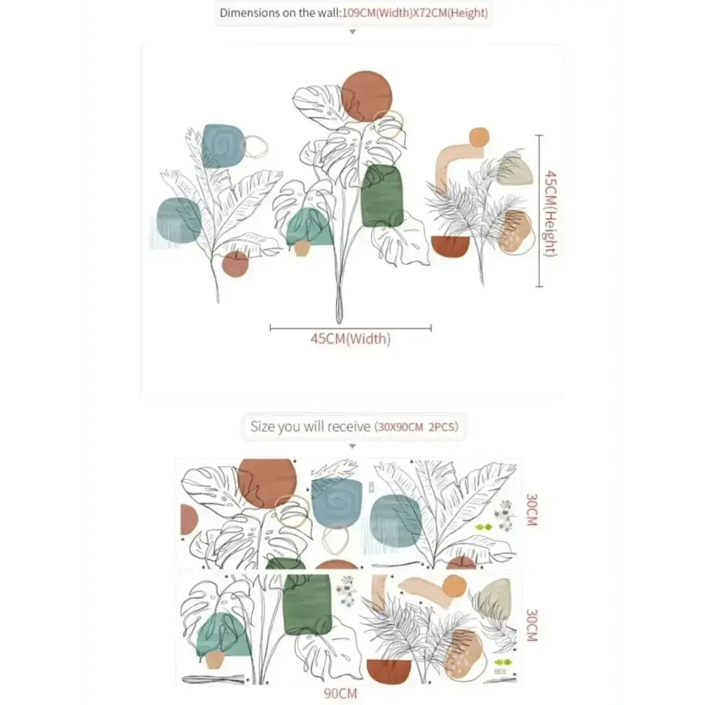 Abstract Tropical Leaf Wallpaper Stickers for Modern Spaces - Easy do Wall do