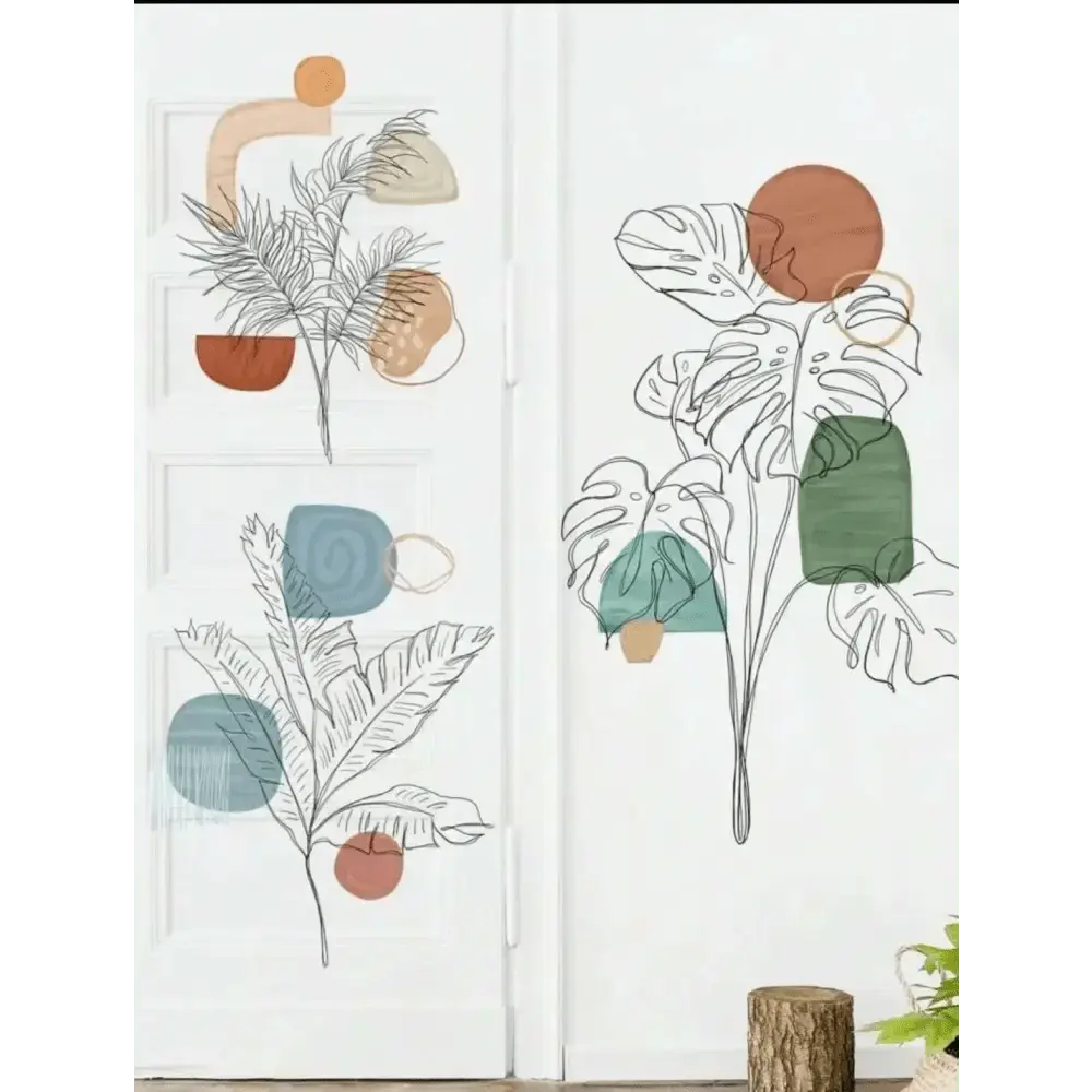 Abstract Tropical Leaf Wallpaper Stickers for Modern Spaces - Easy do Wall do