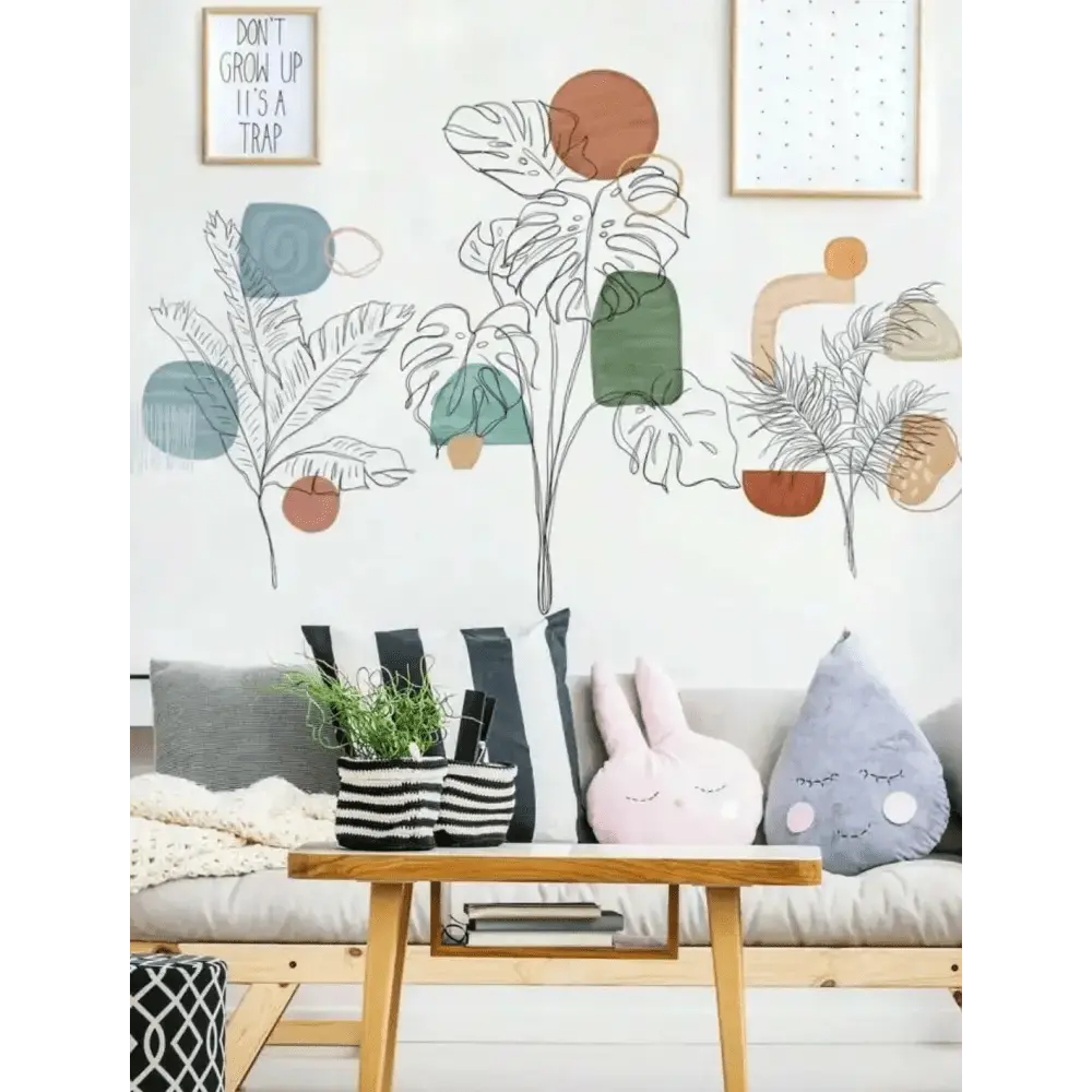 Abstract Tropical Leaf Wallpaper Stickers for Modern Spaces - Easy do Wall do
