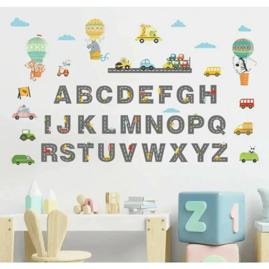 Alphabet and Transportation Wall Stickers - Fun and Educational Decor - Easy do Wall do