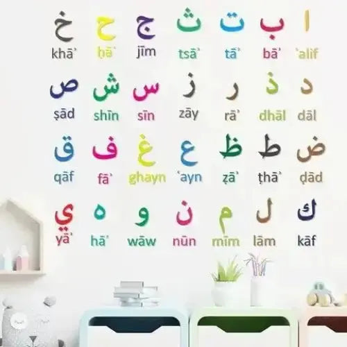 Arabic Alphabet Colorful Wall Art - Educational and Stylish Decor - Easy do Wall do