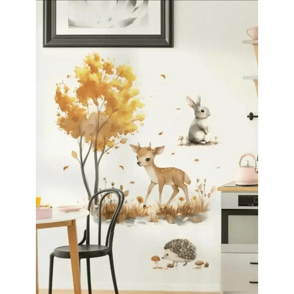 Autumn Forest Animal Wallpaper Stickers - Whimsical Nature Decor - Easy do Wall do