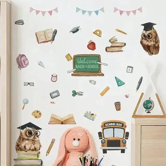 Back - to - School Owl Fun Wall Stickers for Classrooms - Easy do Wall do
