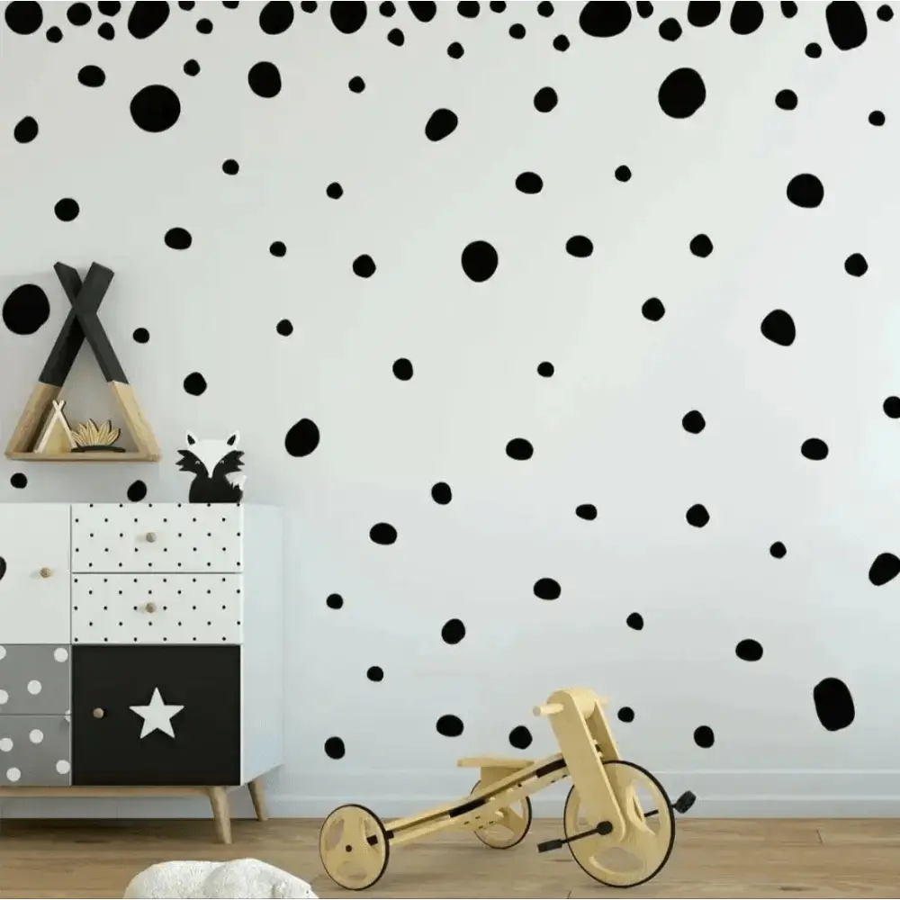 Black Dot Wall Decal Set - 4 Sheets (156 Decals) - Easy do Wall do