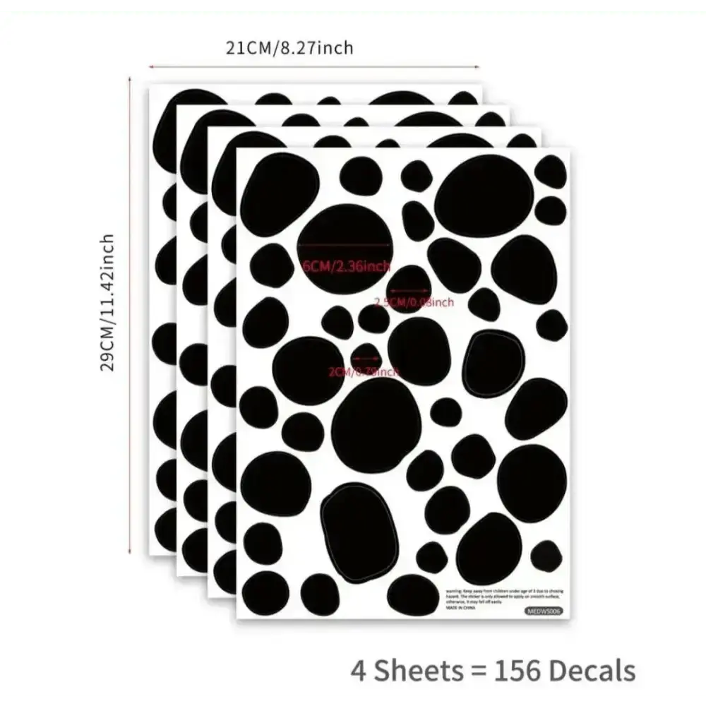 Black Dot Wall Decal Set - 4 Sheets (156 Decals) - Easy do Wall do