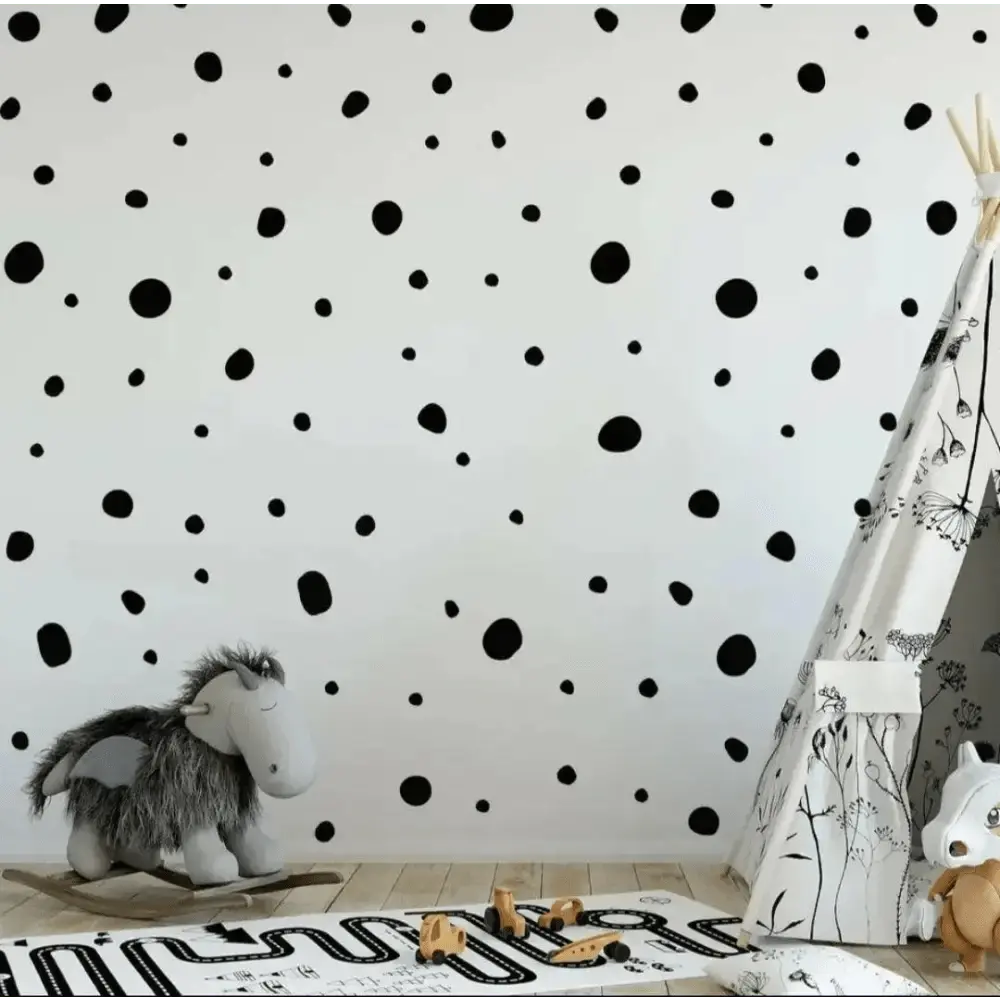 Black Dot Wall Decal Set - 4 Sheets (156 Decals) - Easy do Wall do