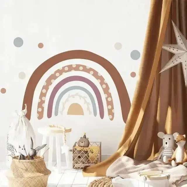 Boho Dotted Rainbow Wall Decals - Warm and Stylish Decor - Easy do Wall do