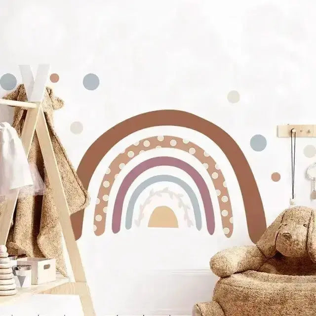 Boho Dotted Rainbow Wall Decals - Warm and Stylish Decor - Easy do Wall do