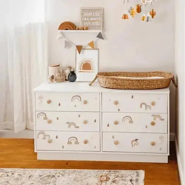 Boho Rainbow Cloud Wall Stickers - Neutral Nursery Decor - Easy do Wall do