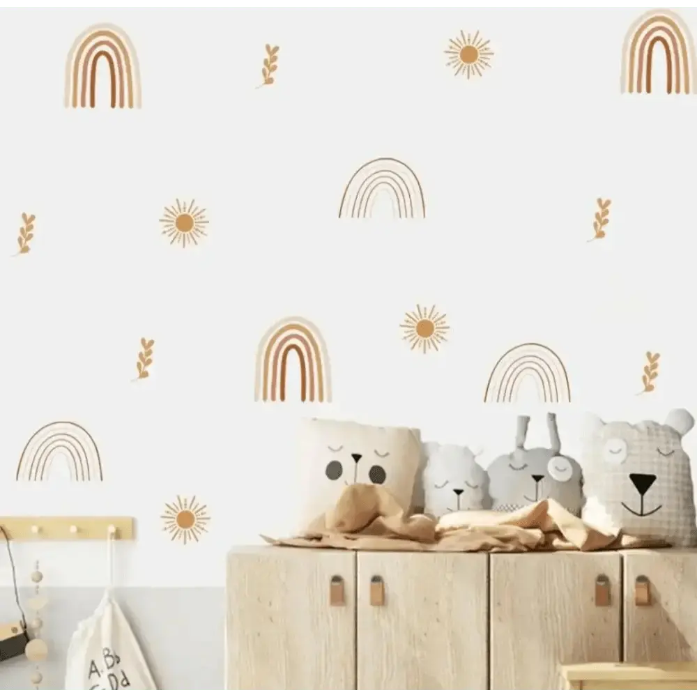 Boho Rainbow Sun Wall Stickers - Modern Neutral Decor - Easy do Wall do