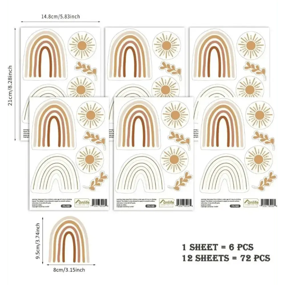 Boho Rainbow Sun Wall Stickers - Modern Neutral Decor - Easy do Wall do