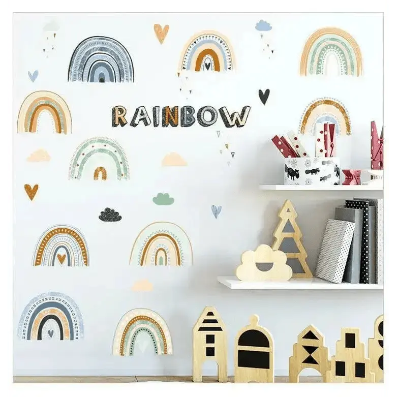 Boho Rainbow Wall Stickers for Cozy Kids' Rooms - Easy do Wall do