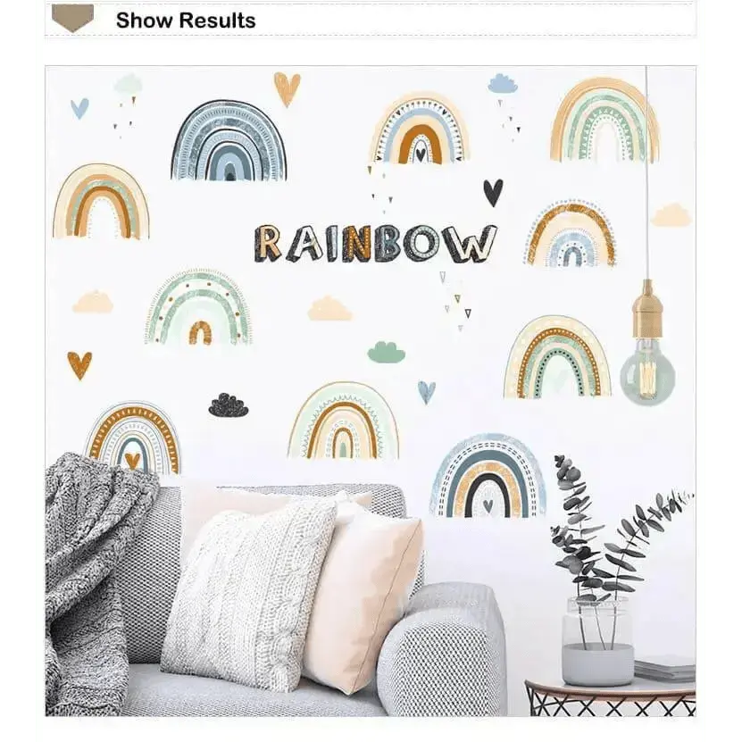 Boho Rainbow Wall Stickers for Cozy Kids' Rooms - Easy do Wall do