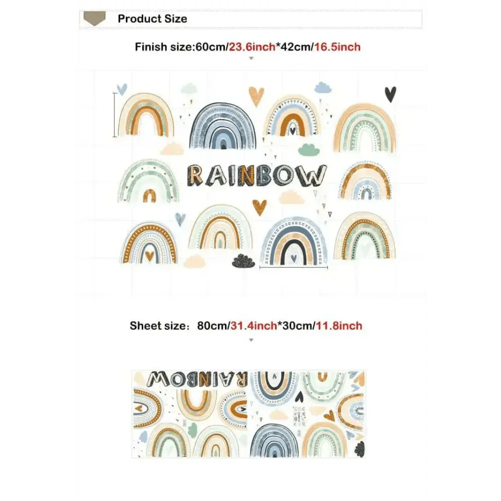 Boho Rainbow Wall Stickers for Cozy Kids' Rooms - Easy do Wall do