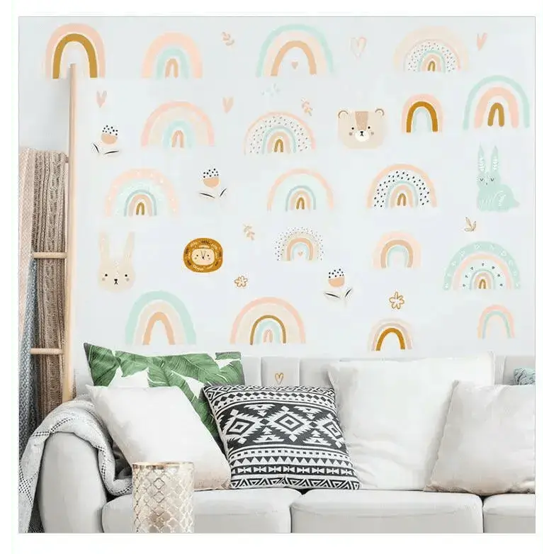 Boho Rainbow Wallpaper Stickers for Baby Room Decor - Easy do Wall do