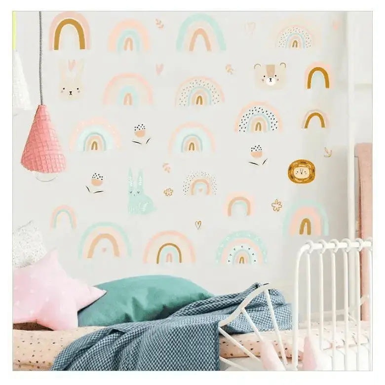 Boho Rainbow Wallpaper Stickers for Baby Room Decor - Easy do Wall do