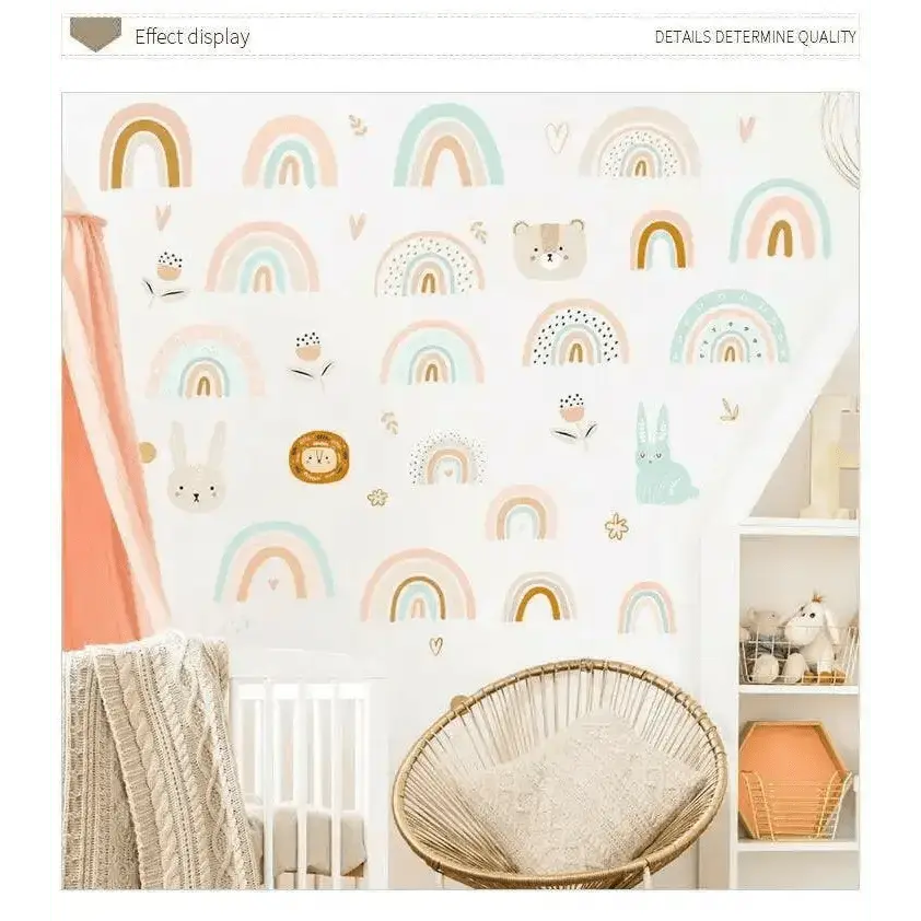 Boho Rainbow Wallpaper Stickers for Baby Room Decor - Easy do Wall do