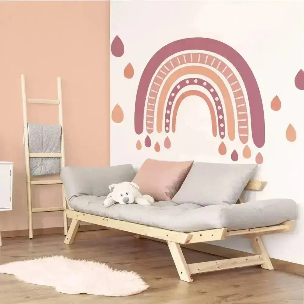Boho Rainbow with Raindrops Wall Decals - Cozy and Stylish Home Decor - Easy do Wall do