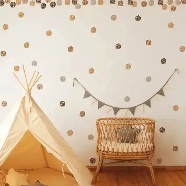 Boho Rose Wall Decals - Modern Gold Brown Floral Decor - Easy do Wall do