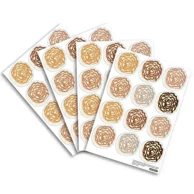 Boho Rose Wall Decals - Modern Gold Brown Floral Decor - Easy do Wall do