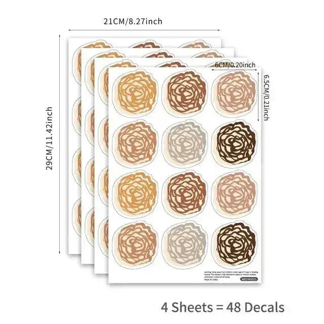 Boho Rose Wall Decals - Modern Gold Brown Floral Decor - Easy do Wall do