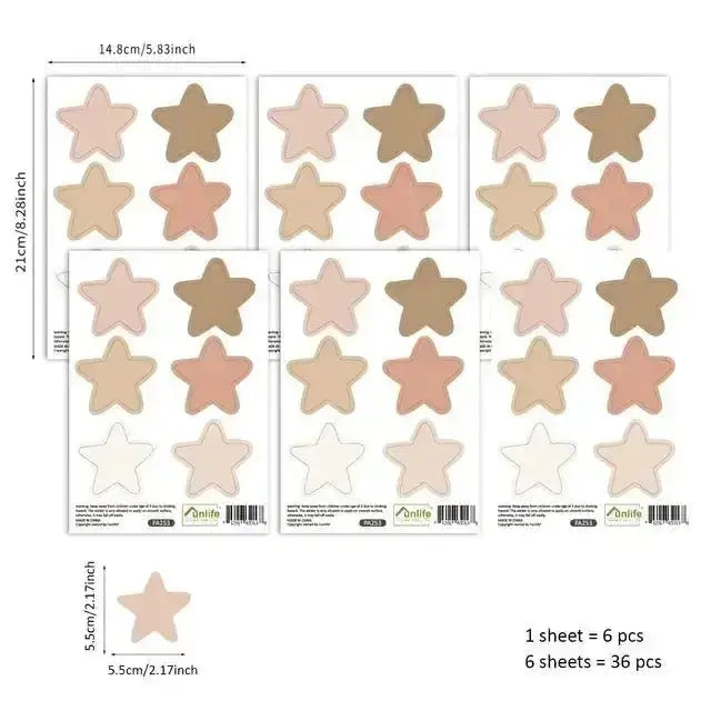 Boho Star Wall Decals - Neutral Nursery & Kids Room Decor - Easy do Wall do