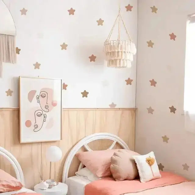 Boho Star Wall Decals - Neutral Nursery & Kids Room Decor - Easy do Wall do