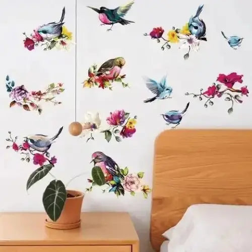 Branches Magpie Birds Flower Wall Stickers - Elegant Nature - Inspired Decor - Easy do Wall do