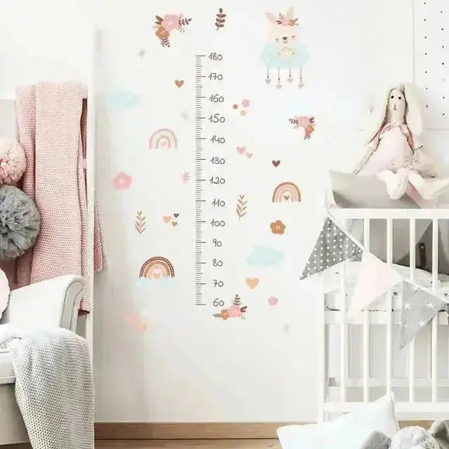Bunny Growth Chart Wall Stickers - Fun and Functional Decor - Easy do Wall do