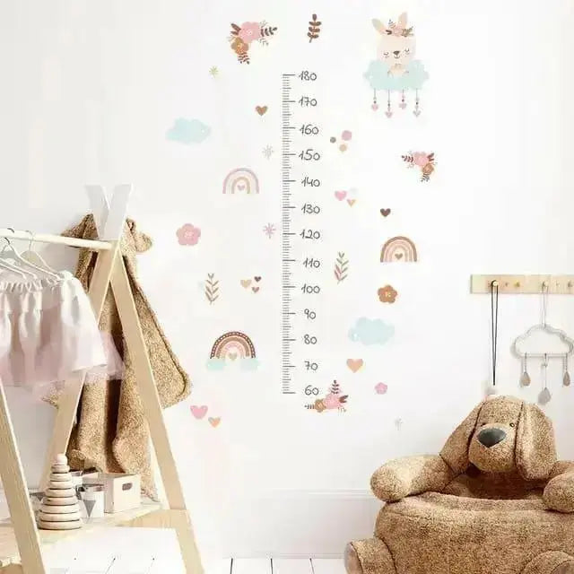 Bunny Growth Chart Wall Stickers - Fun and Functional Decor - Easy do Wall do
