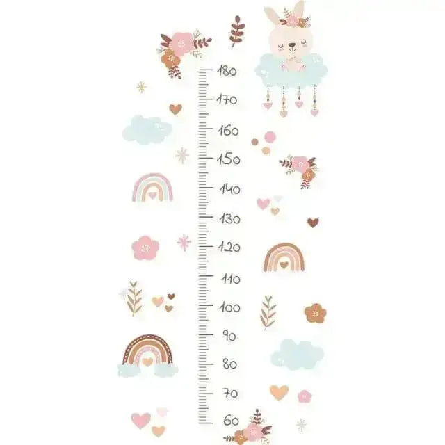 Bunny Growth Chart Wall Stickers - Fun and Functional Decor - Easy do Wall do