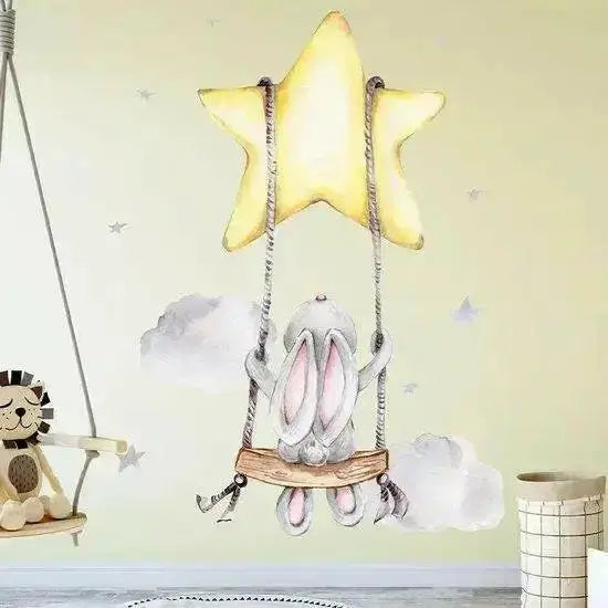 Bunny on a Swing Wall Stickers for Playful Spaces - Easy do Wall do