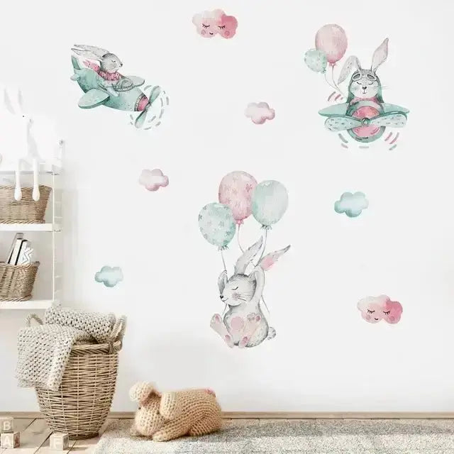 Bunny Wall Stickers - Playful and Whimsical Decor - Easy do Wall do