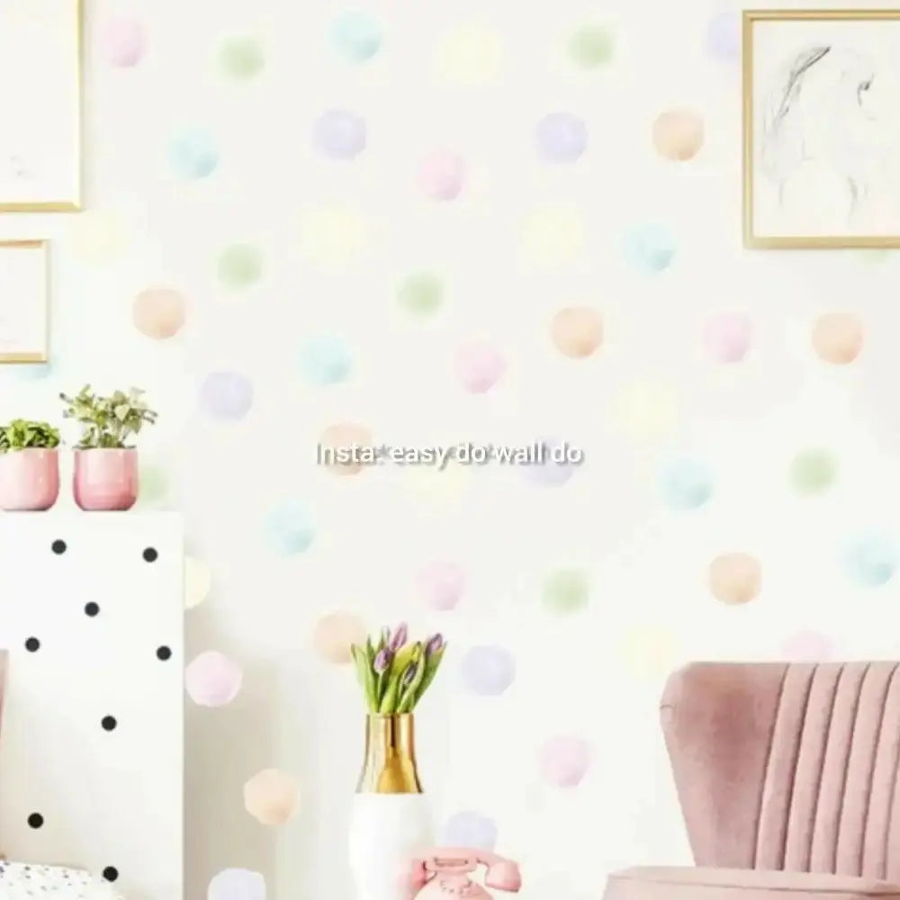 Candy Color Polka Dots Wall Stickers - Vibrant Wall Stickers for Fun Spaces - Easy do Wall do