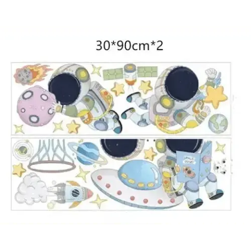 Cartoon Astronaut Wall Sticker - Fun Space Decor - Easy do Wall do