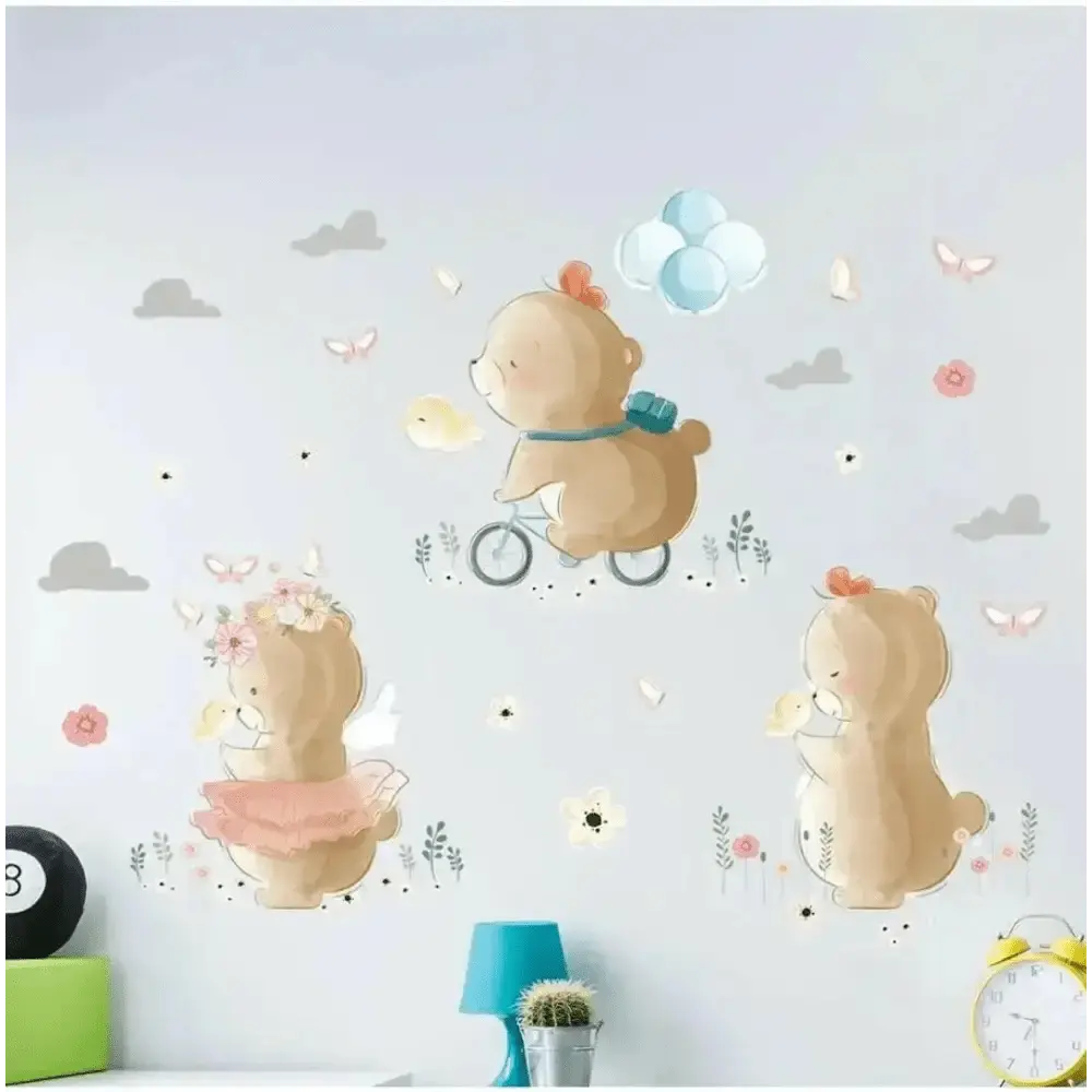 Cartoon Bear Wall Stickers - Adorable Room Decor - Easy do Wall do