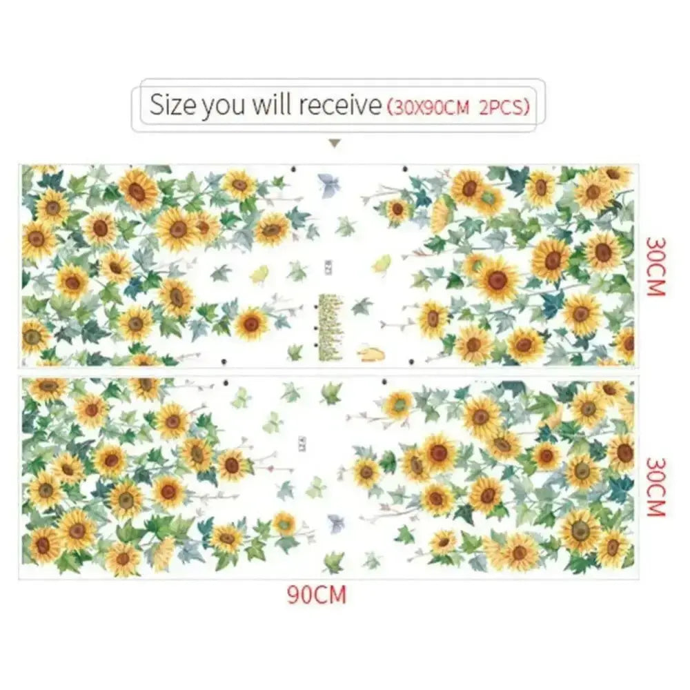 Cascading Sunflower Wallpaper Sticker for Bright Spaces - Easy do Wall do