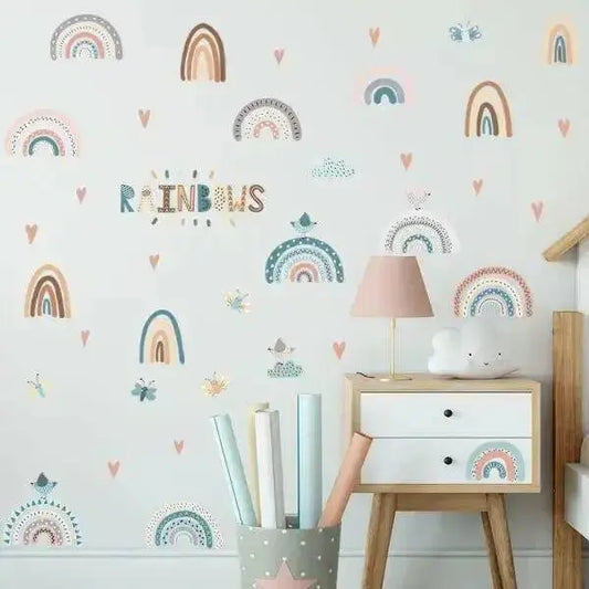 Colorful Boho Rainbow Wallpaper Stickers for Nurseries - Easy do Wall do