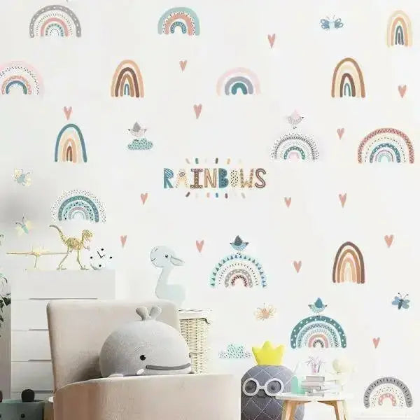 Colorful Boho Rainbow Wallpaper Stickers for Nurseries - Easy do Wall do