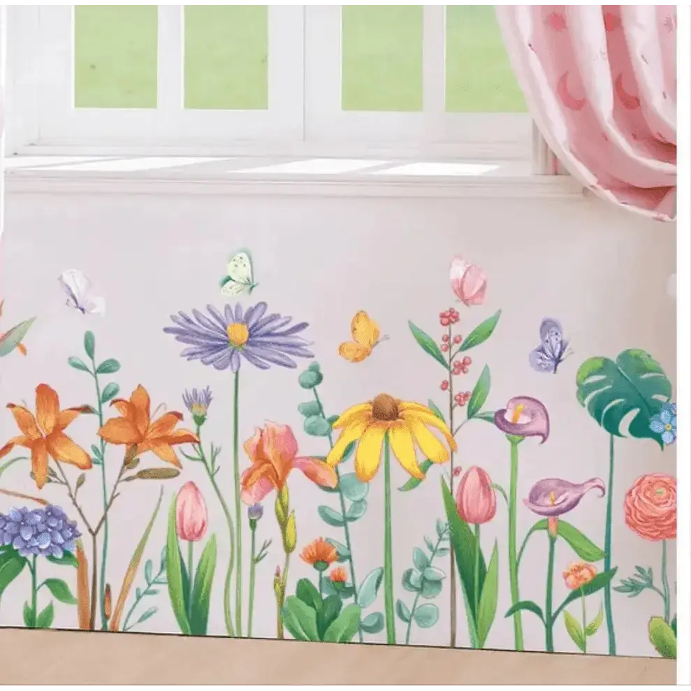 Colorful Garden Wallpaper Sticker for Vibrant Spaces - Easy do Wall do