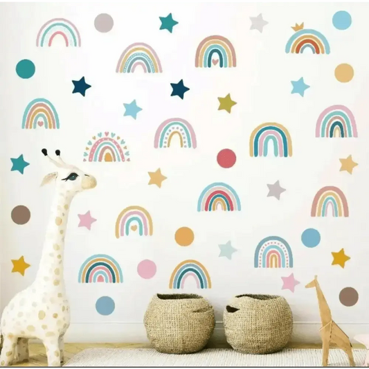 Colorful Rainbow and Star Wall Stickers for Kids' Room - Easy do Wall do