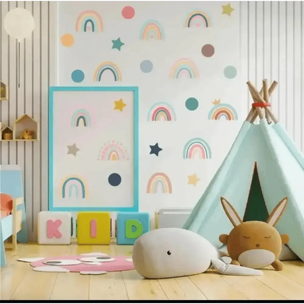 Colorful Rainbow and Star Wall Stickers for Kids' Room - Easy do Wall do
