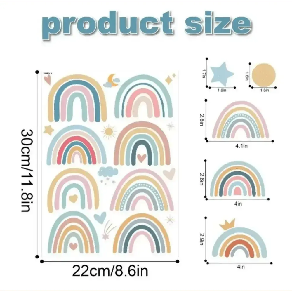 Colorful Rainbow and Star Wall Stickers for Kids' Room - Easy do Wall do