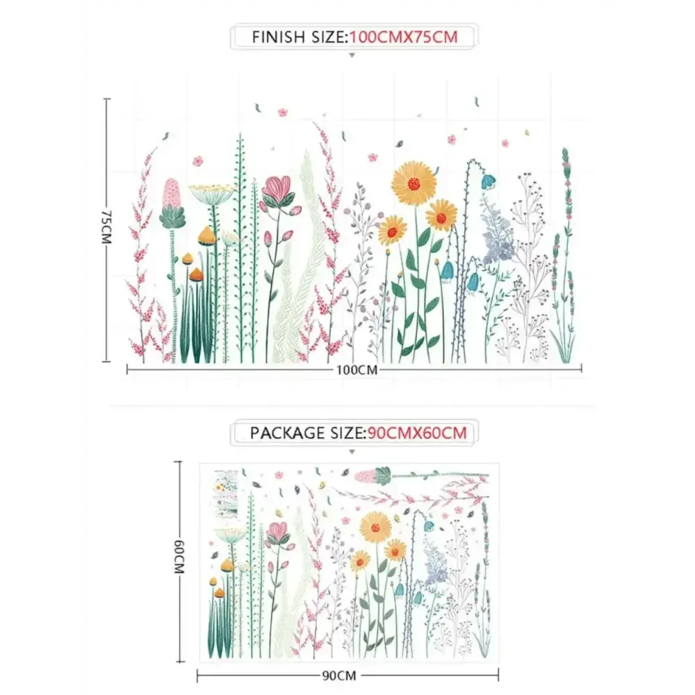 Colorful Wildflower Wallpaper Sticker for Vibrant Spaces - Easy do Wall do