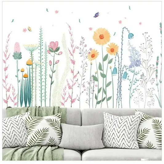 Colorful Wildflower Wallpaper Sticker for Vibrant Spaces - Easy do Wall do