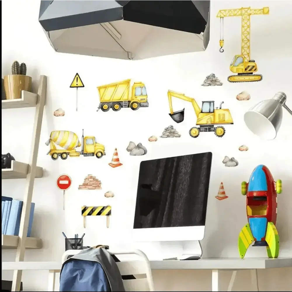 Construction Truck Wall Sticker - Fun Kids’ Room Decor - Easy do Wall do