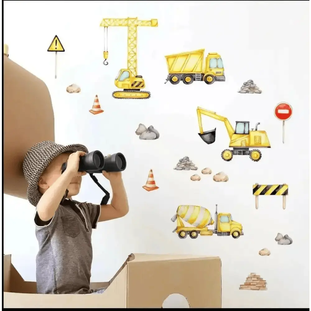 Construction Truck Wall Sticker - Fun Kids’ Room Decor - Easy do Wall do