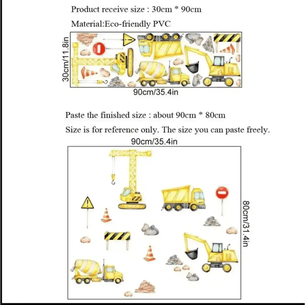Construction Truck Wall Sticker - Fun Kids’ Room Decor - Easy do Wall do